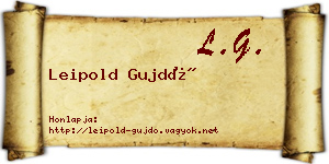 Leipold Gujdó névjegykártya